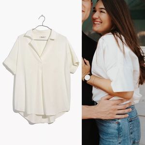Madewell Courier Button-Back Shirt in Pure White